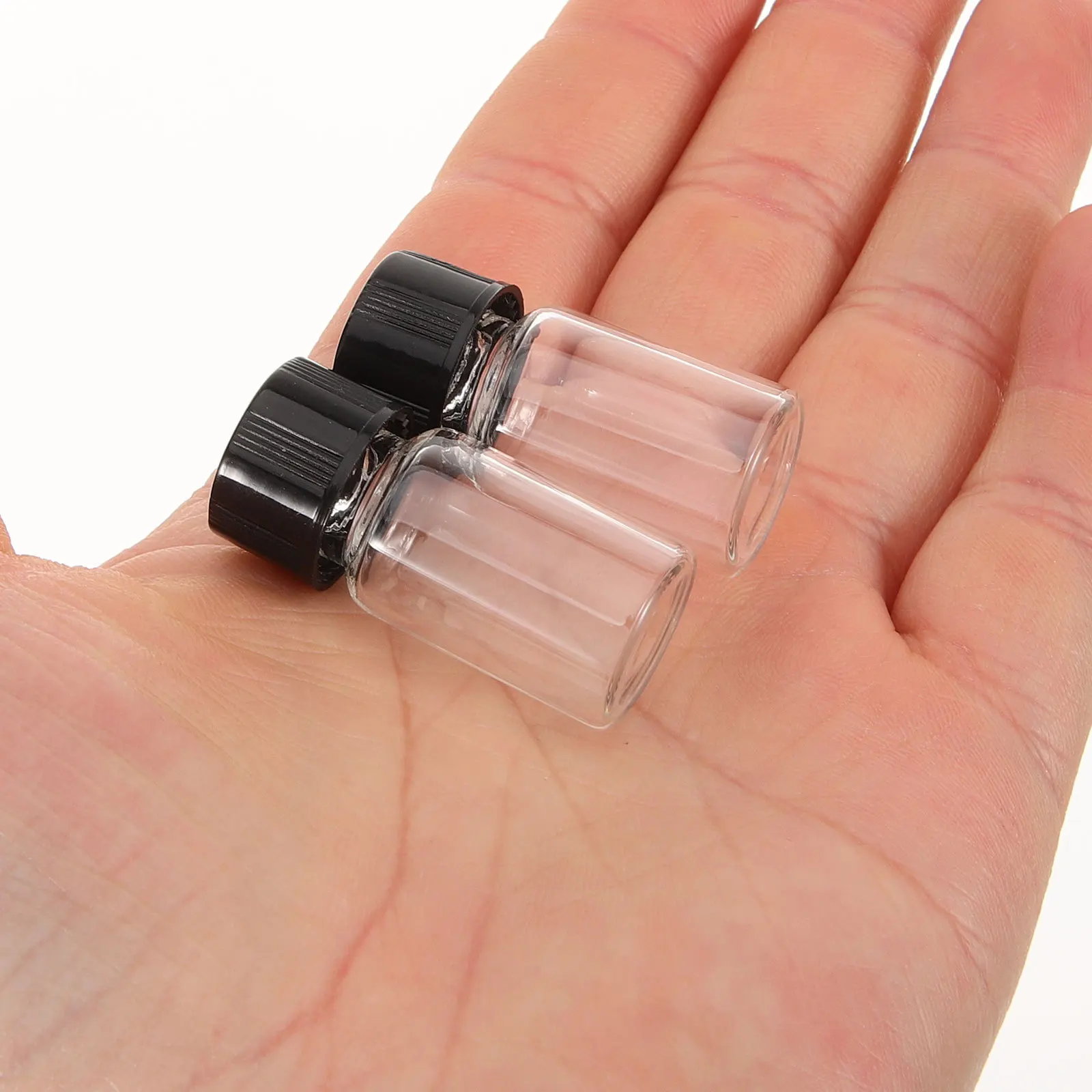 

10Pcs Small Clear Glass Vials Leak-Proof Sample Containers Ideal for Travel Outdoor Liquid Storage Compact Size