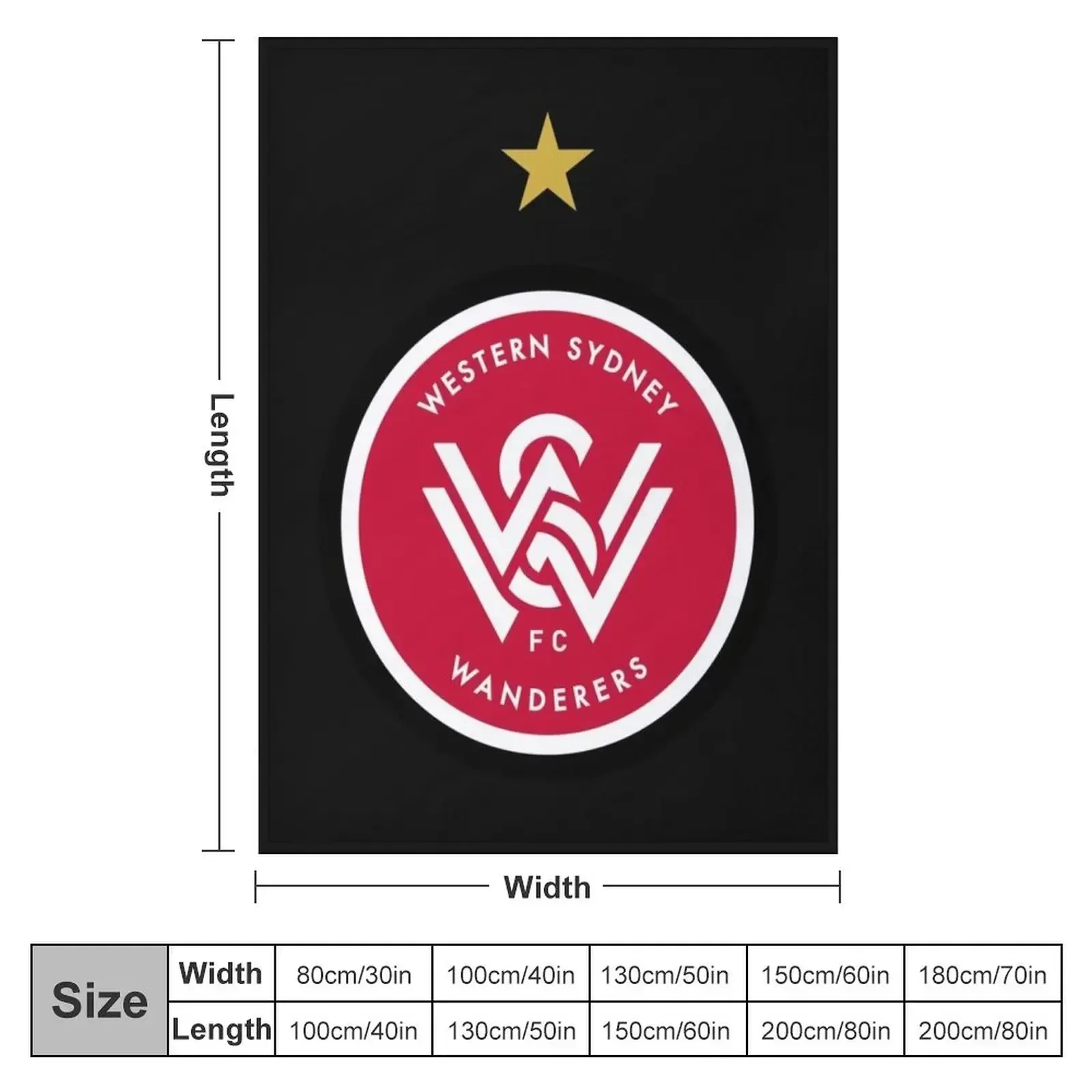 Western Sydney Wanderers FC Throw Blanket Camping Cute Warm Blankets