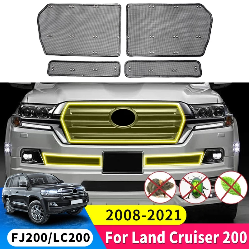 

2008-2021 For Toyota Land Cruiser 200 LC200 2020 2019 Mosquito Prevention Grid Stainless Steel Grille Modification Accessories