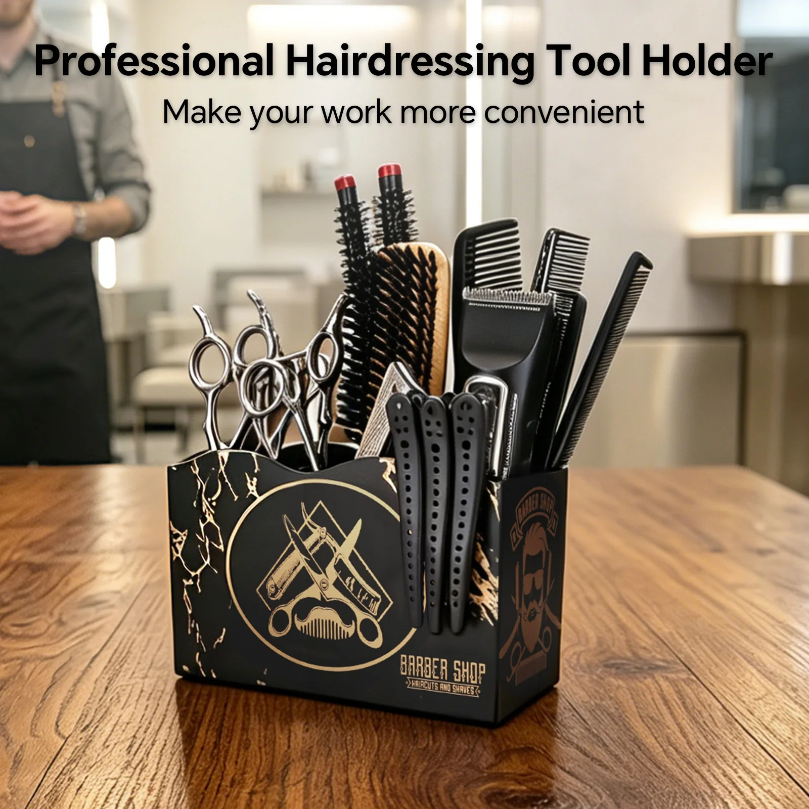 Large Capacity Waterproof Barber Tool Storage Box, Salon Organizer Case For Scissors Combs Hair Clips Hairdressing Supplies