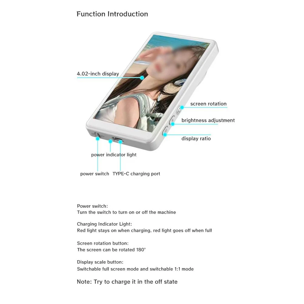 1 Set Versatile 1080P Full Robust Power Management White HD Phone Vlog MagneticDual WiFi IPS Display Replacement Supplies