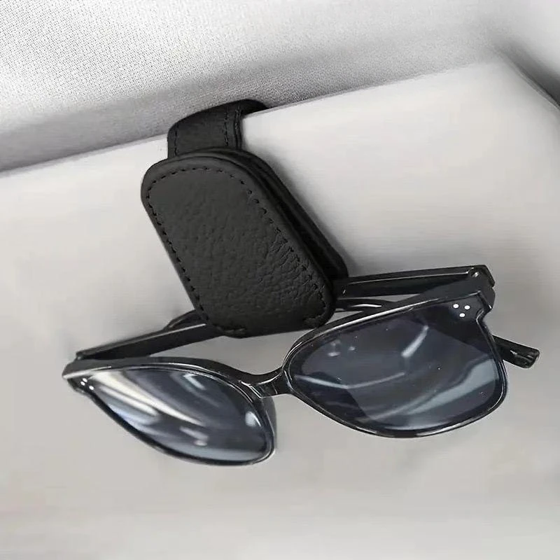 Car Glasses Clip Multifunction Sun Visor Leather Eyeglasses Clip Magnetic Sunglasses Holder Clip Hanger Universal Car Accessorie