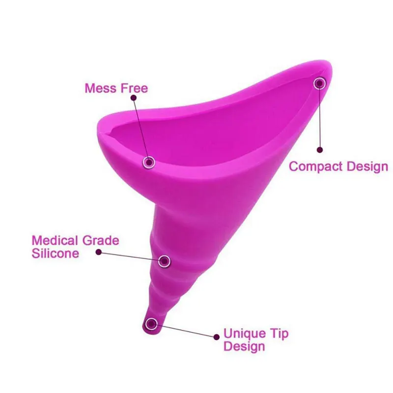 Travel Pee Device Make Pipi Woman Car Outdoor Emergency Standing Urinal Female Silicone Camping Portable Irinal Tube Chamber