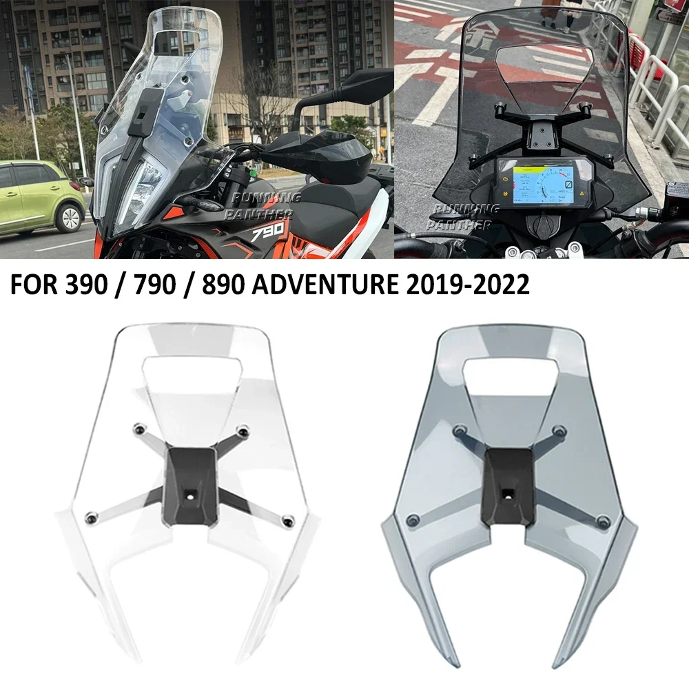 Motorcycle Acrylic Rally Windshield Wind Deflector Screen Shield Windscreen Visor For 390 790 890 ADV Adventure 2019-2022 2021