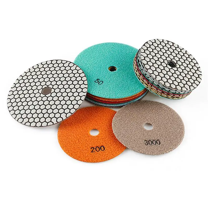 7 pz/set tampone per lucidatura diamantato a secco da 6 pollici tampone per lucidatura lucido s Tools disco abrasivo grana 150mm 50-3000 per quarzo marmo granito