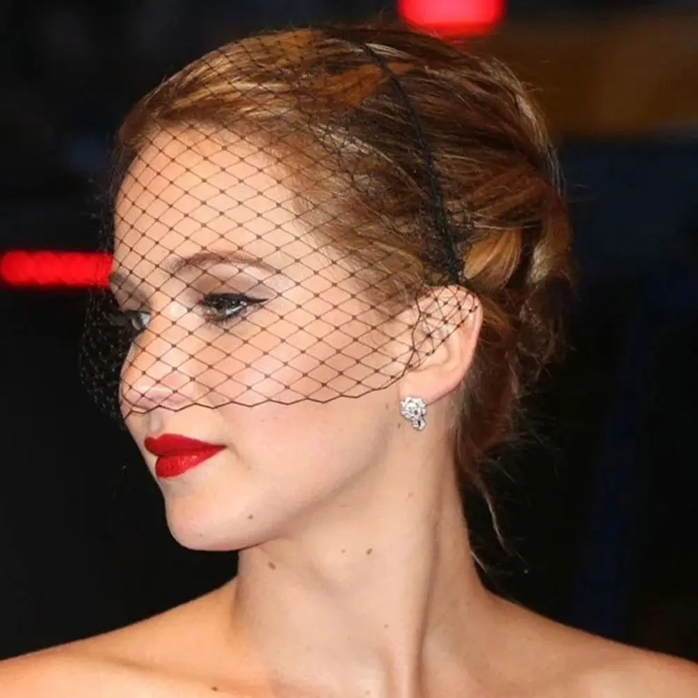 

Hair Jewelry Veil Headbands Wedding Party Dress Elegant Veil Hairband Mesh Face Cover Headdress Head Hoop Party Stage Headgear