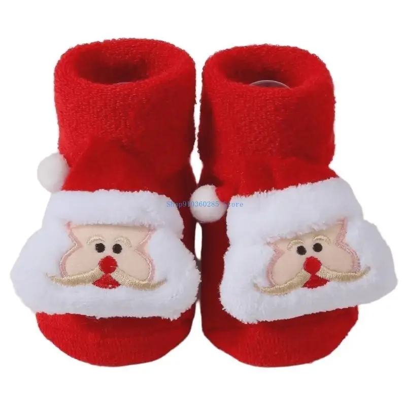 

K9FF Holiday Themed Baby Walking Socks Slip Resistant Infant Socks Baby Walking Socks Christmas Themed Baby Socks Warm Socks