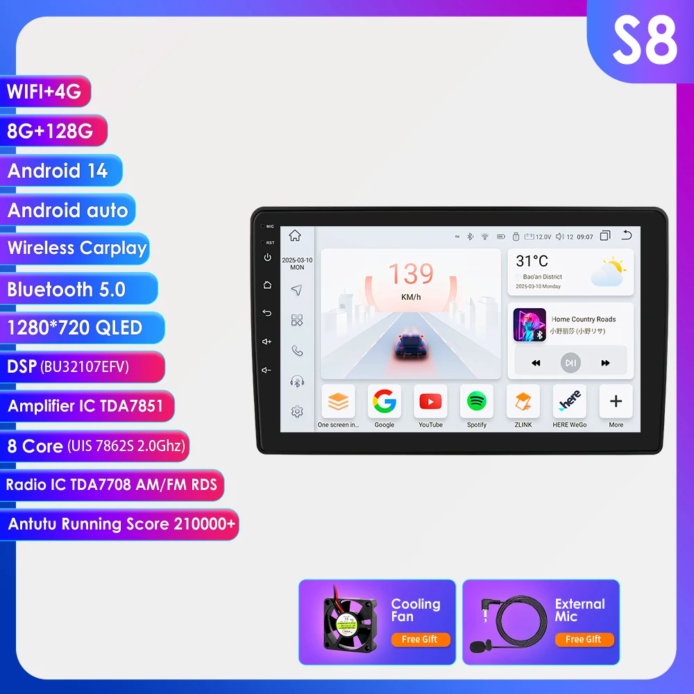 Hizpo Intelligent Multimedia Radio voor Citroen Berlingo B9 Peugeot Partner 2008 - 2019 Auto Smart Touchscreen Draadloos CarPlay Android Auto GPS AI Vioce