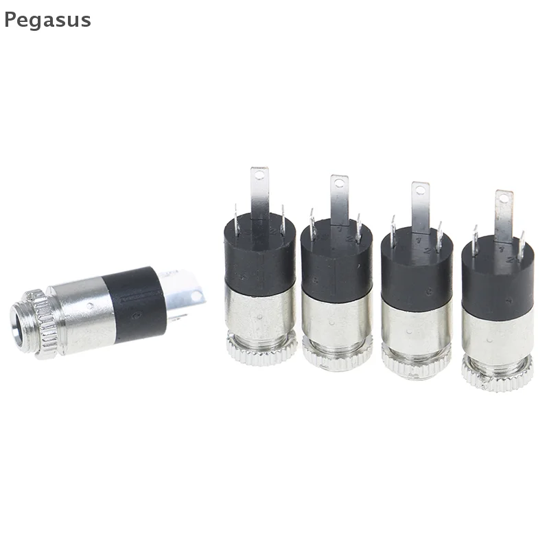 5Pcs Silver PJ392 3.5mm Stereo Female Audio Headphone Connector Jack Socket Plug