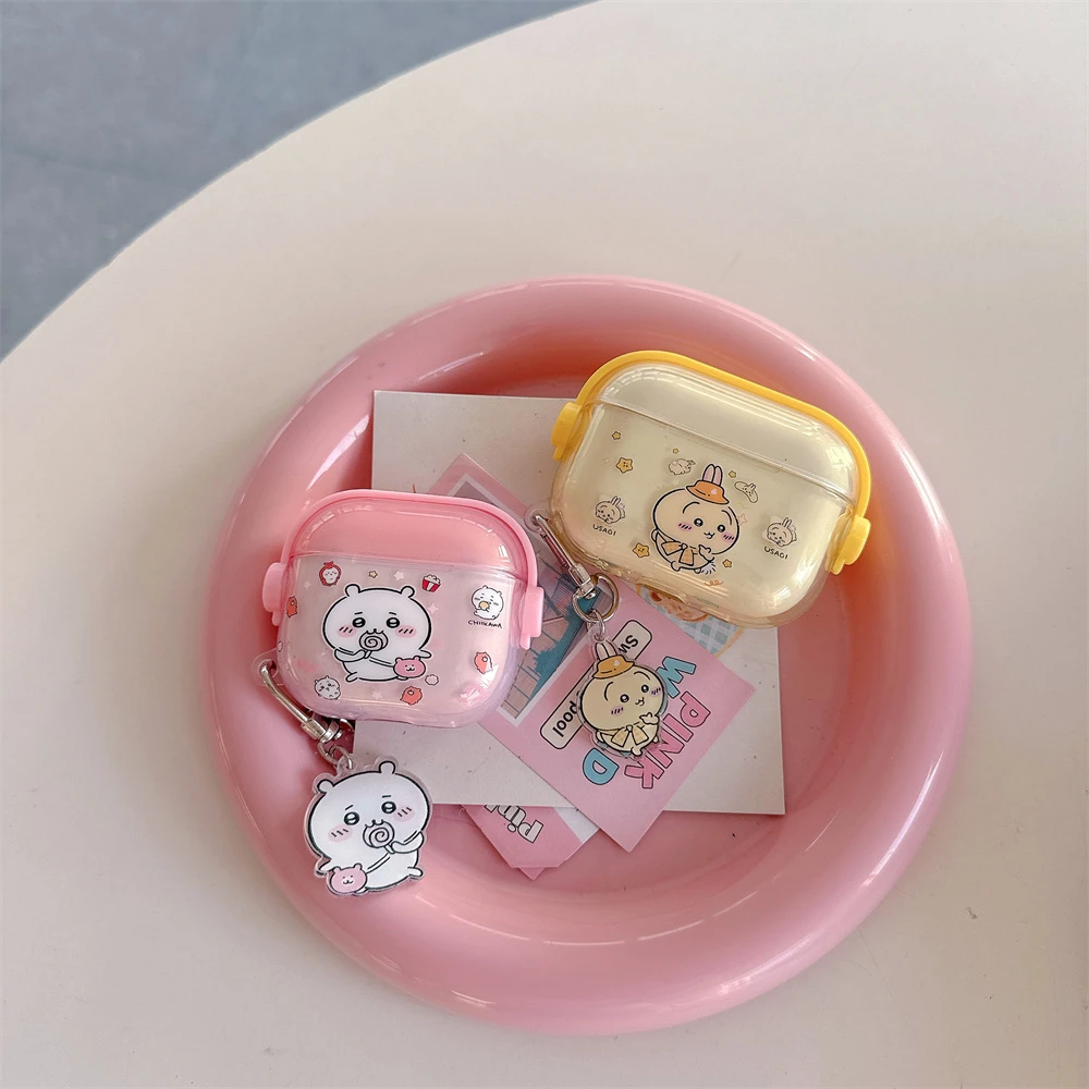 Kopfhörerhülle für Airpods 4 2 3 1 Pro 3 2, niedliche Cartoon-Chiikawa-Usagi-Hachiware-Schutzhülle für kabellose Bluetooth-Headsets