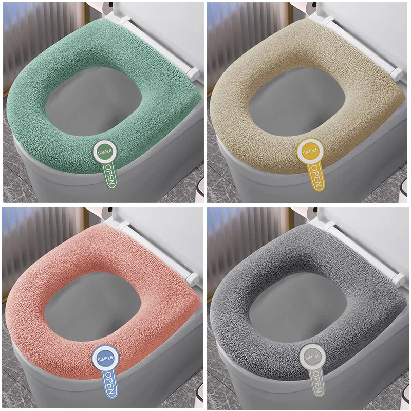 for Winter Toilet Seat pad Home Toilet Mat Four Seasons Universal Potty Cushion Washer soft Toilet cape case Seat warmer Cover