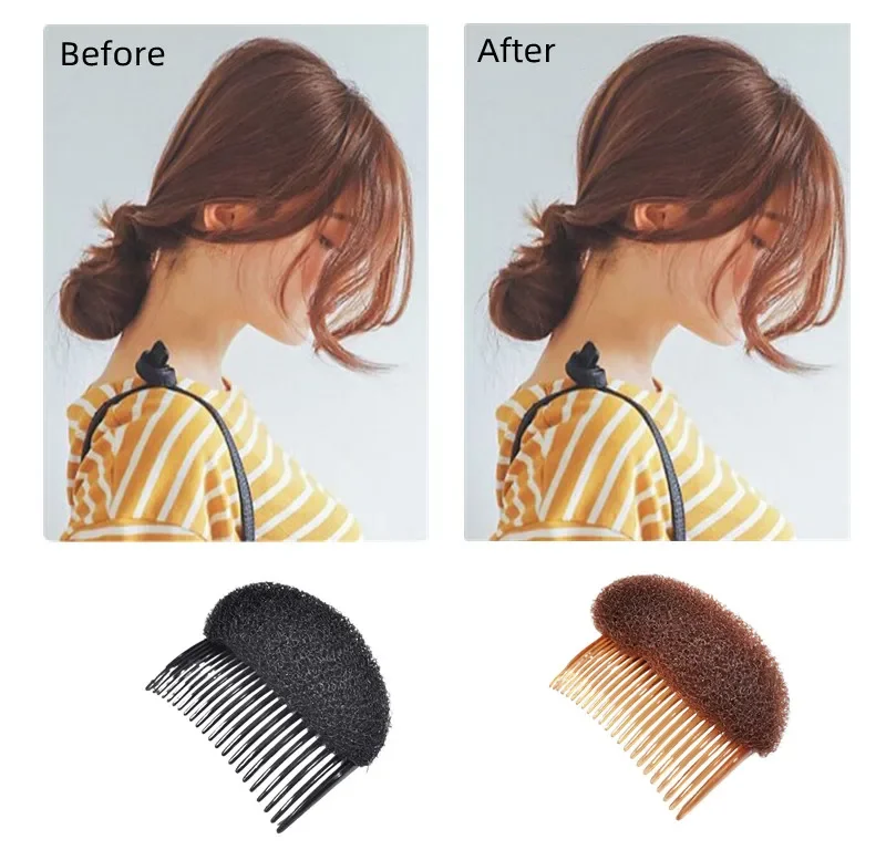 

1pc Hair Styler Volume Bouffant Beehive Shaper Roller Bumpits Bump Foam on Clear Comb Xmas Gift Accessories Hair Styler Useful