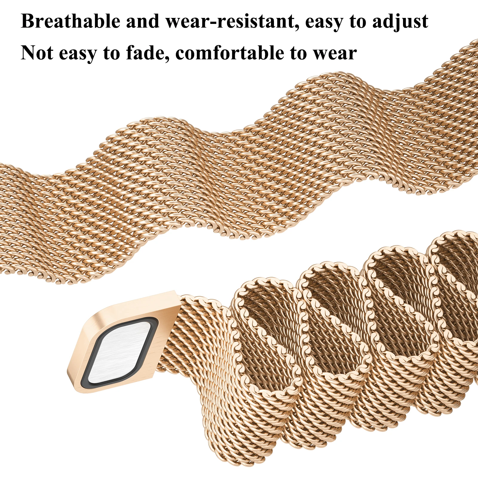 حافظة زجاجية + حزام معدني لهاتف سامسونج جالاكسي فيت 3 غطاء حماية للشاشة لهاتف سامسونج جالاكسي فيت 3 سوار ساعة