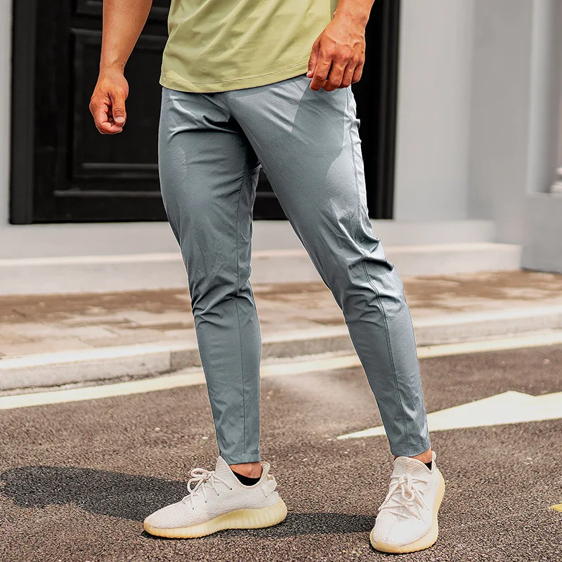 Sports Trousers Lightweight Elastic Spring And Summer Solid Color Slim-Fit Leg Pants Casual Fitness Pants Sports Pants