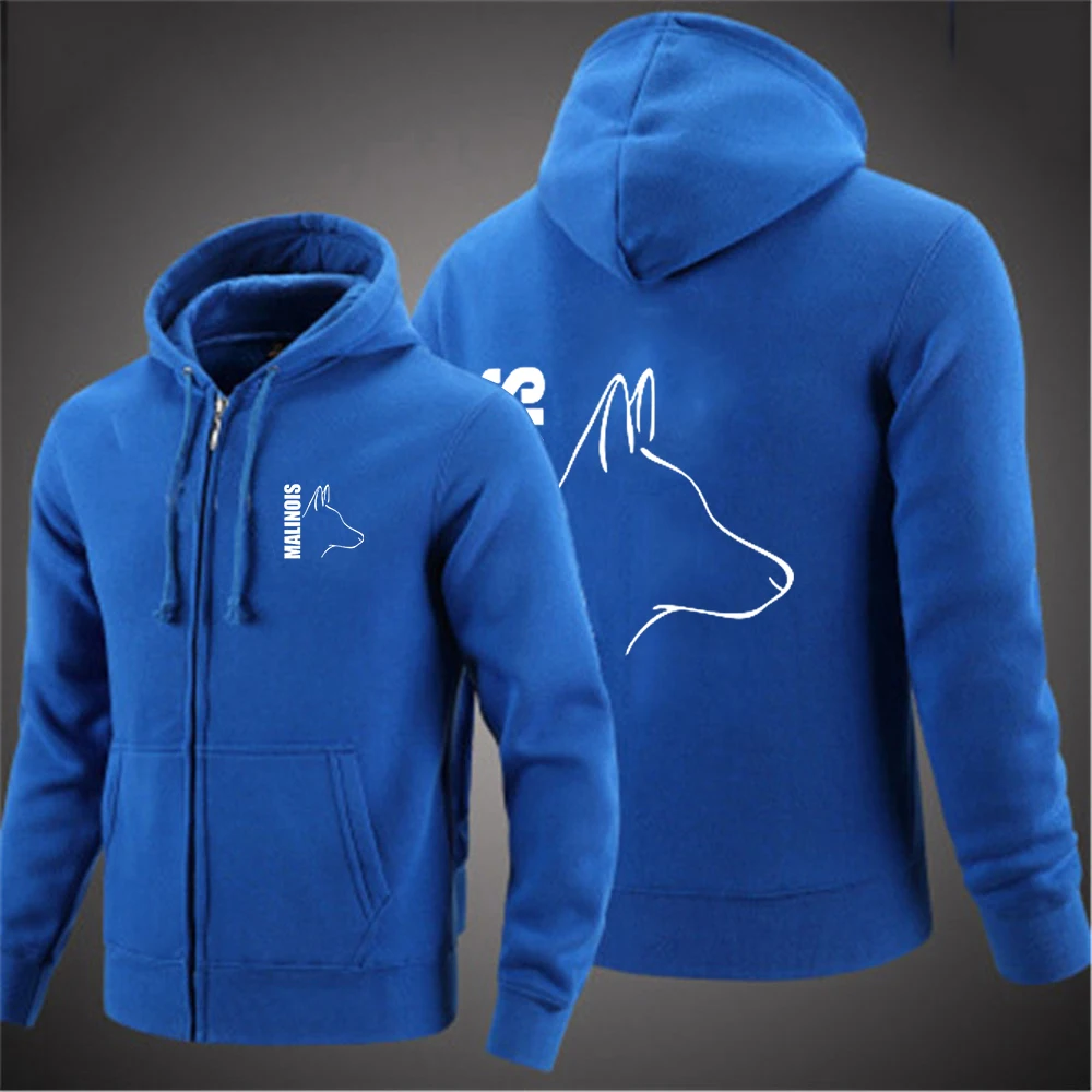 Silly Dog Belgian Malinois 2023 Men’s New Spring And Autumn Fashion Casual Hoodie Zipper Up Sweatshirt Long Sleeve Top Clothing