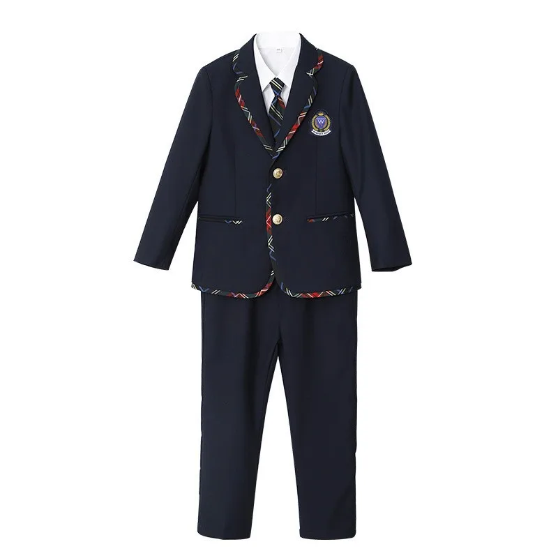 Vestito uniforme scolastica per bambini primavera e autunno vestito da scuola materna in stile britannico vestito da prestazione della scuola