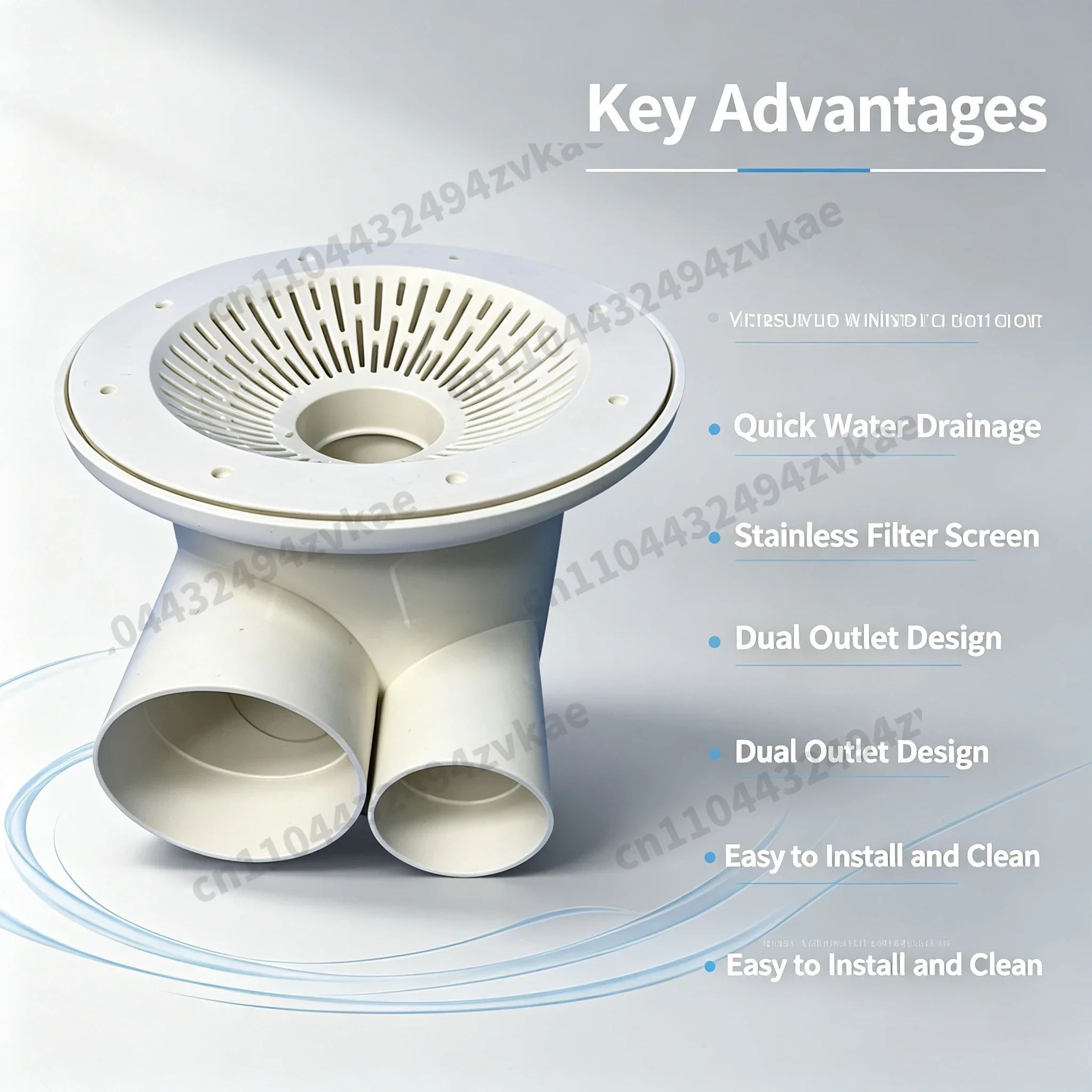 Double Outlet Fish Pond Bottom Sewage Scraper Canvas Fish Toilet, Aquaculture Tank Floor Drain, Special Drainage Filter