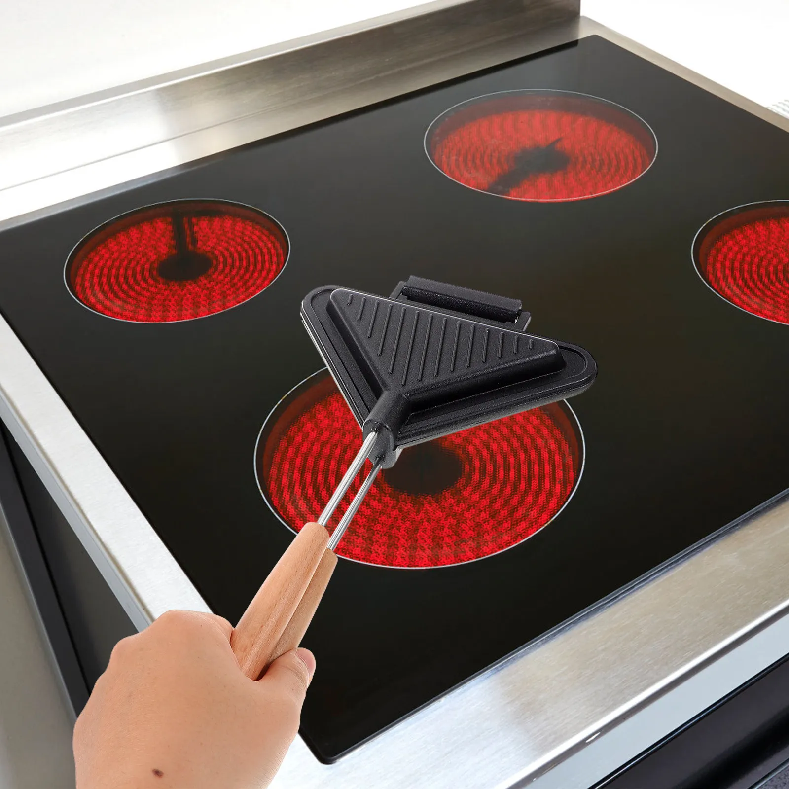 

Triangle Mini Sandwich Pan Non-Stick Double Side Frying Pan Kitchen Gadget Toast Maker Sandwich Baking Tray Home Bread Mold