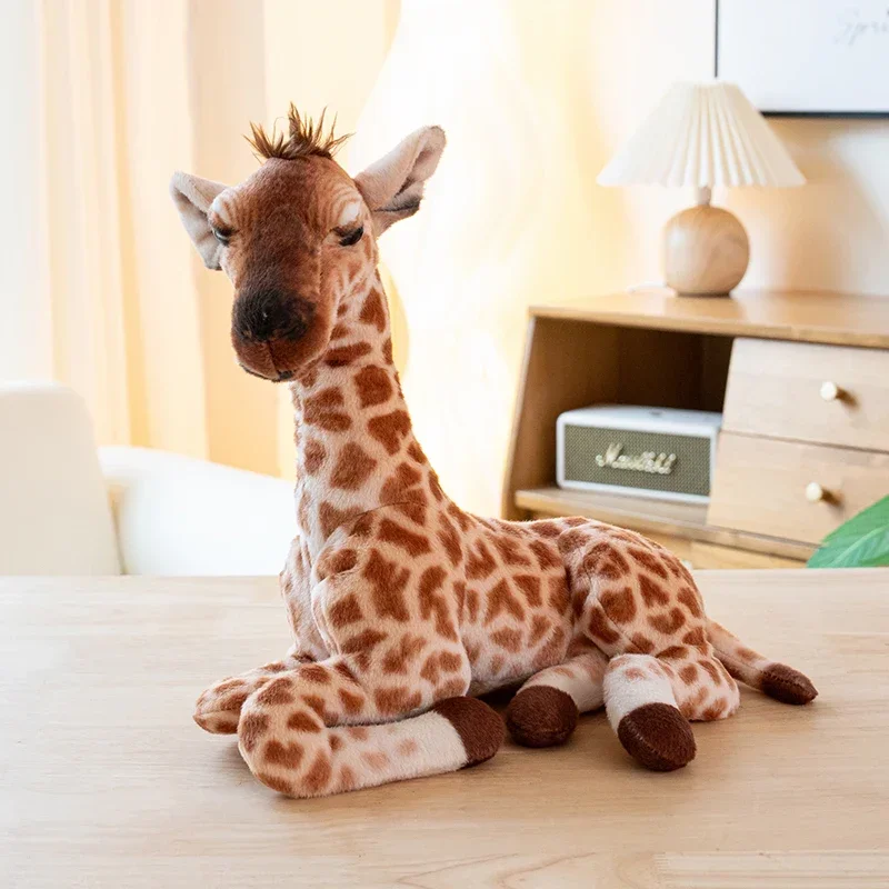 Stuffed Lifelike Giraffe Plush Toys Stuffed Real Life Animals Model Dolls Soft Children Room Decor High Quality Birthday Gift