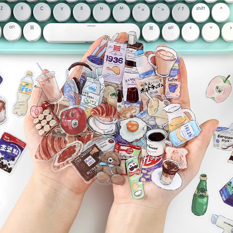 لطيف الغذاء شرب وجبة خفيفة ملصقات لسكرابوكينغ الهاتف ألبوم صور الديكور هواية الحرفية لوازم غير المرغوب فيه مجلة ملصق يدوي الصنع