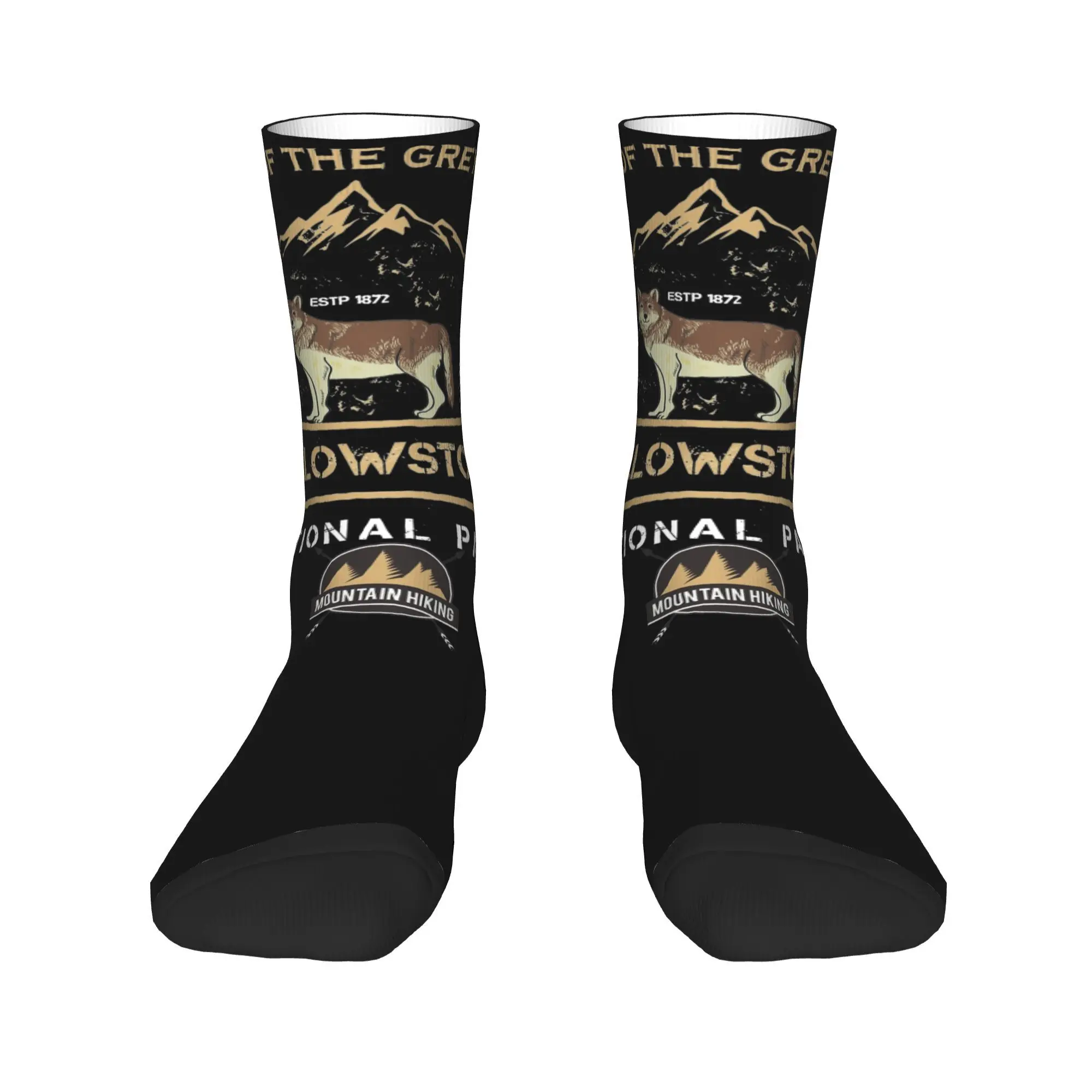 Yellowstone National Park Grey Wolf  Socks Merch For Men Women  Crew Socks Cute Best Gift Idea