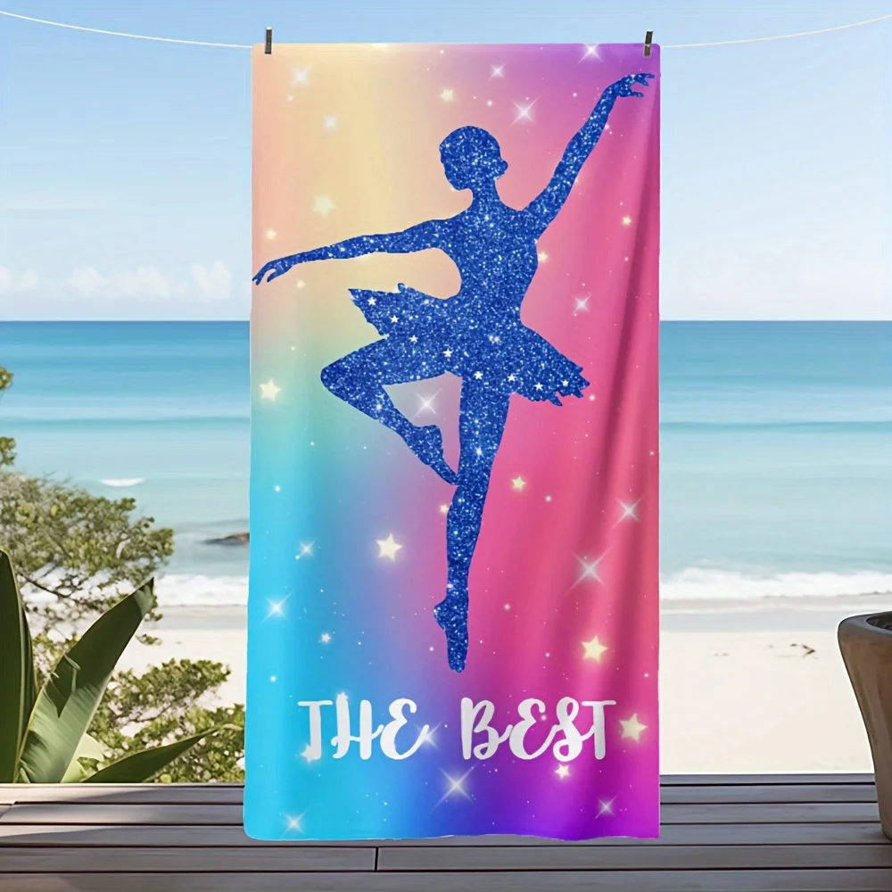 1pc: Pink Colored Ballerina Dance Beach Towel, Microfiber Quick Dry Bath Towel Pool Towel Yoga Mat Women Adult Yoga Mat