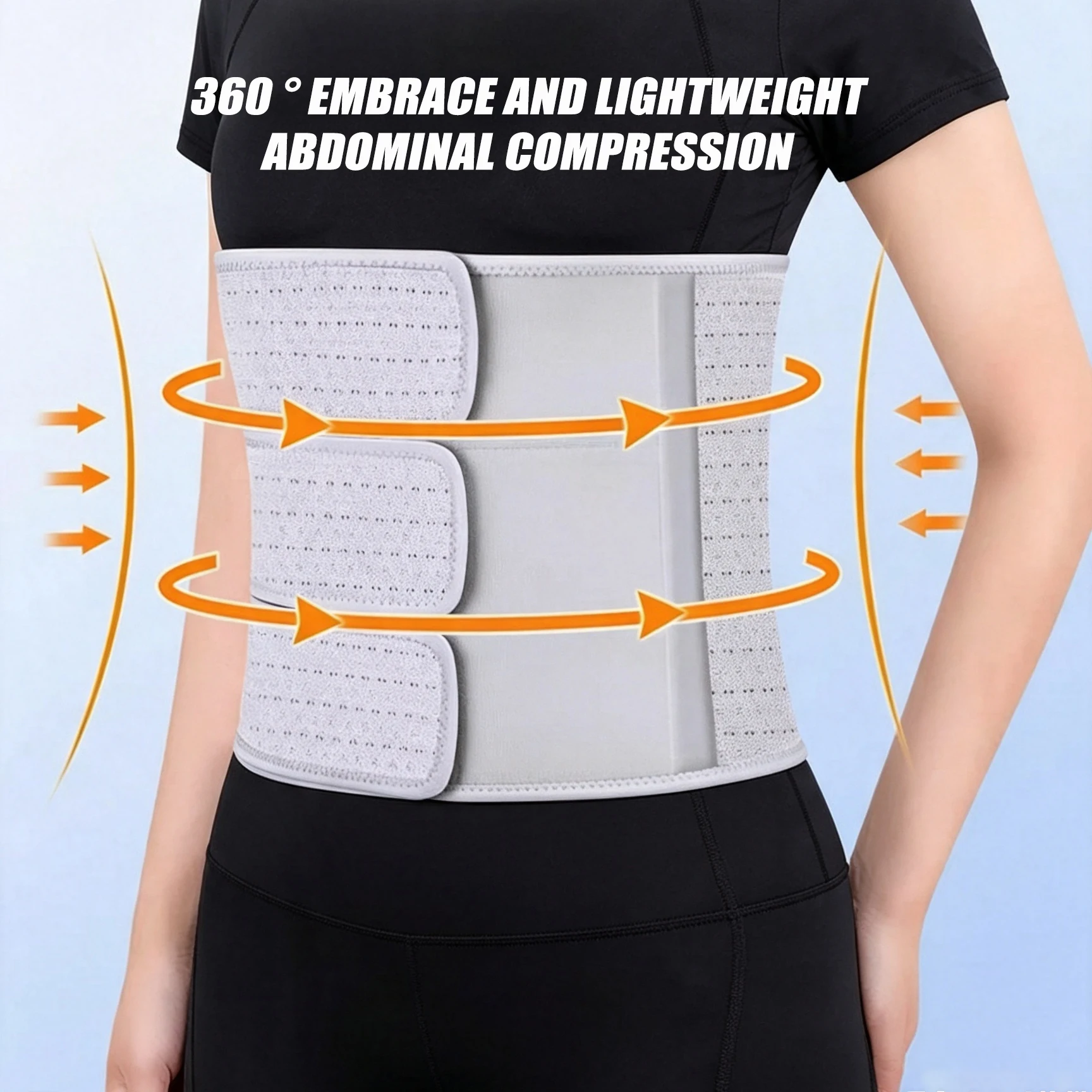 ZHUOHUA Adjustable Postpartum Recovery Abdominal Binder, 3‑Segment Pressure Postnatal Belly Wrap, Waist Support Belt for Women