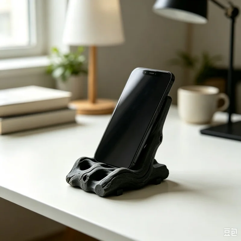 Root Tree Form Cell Phone Holder 3D‑Printed, Plastic Organic Hollow Design Desktop Stand, Unique Decorative Mobile Phone Bracket