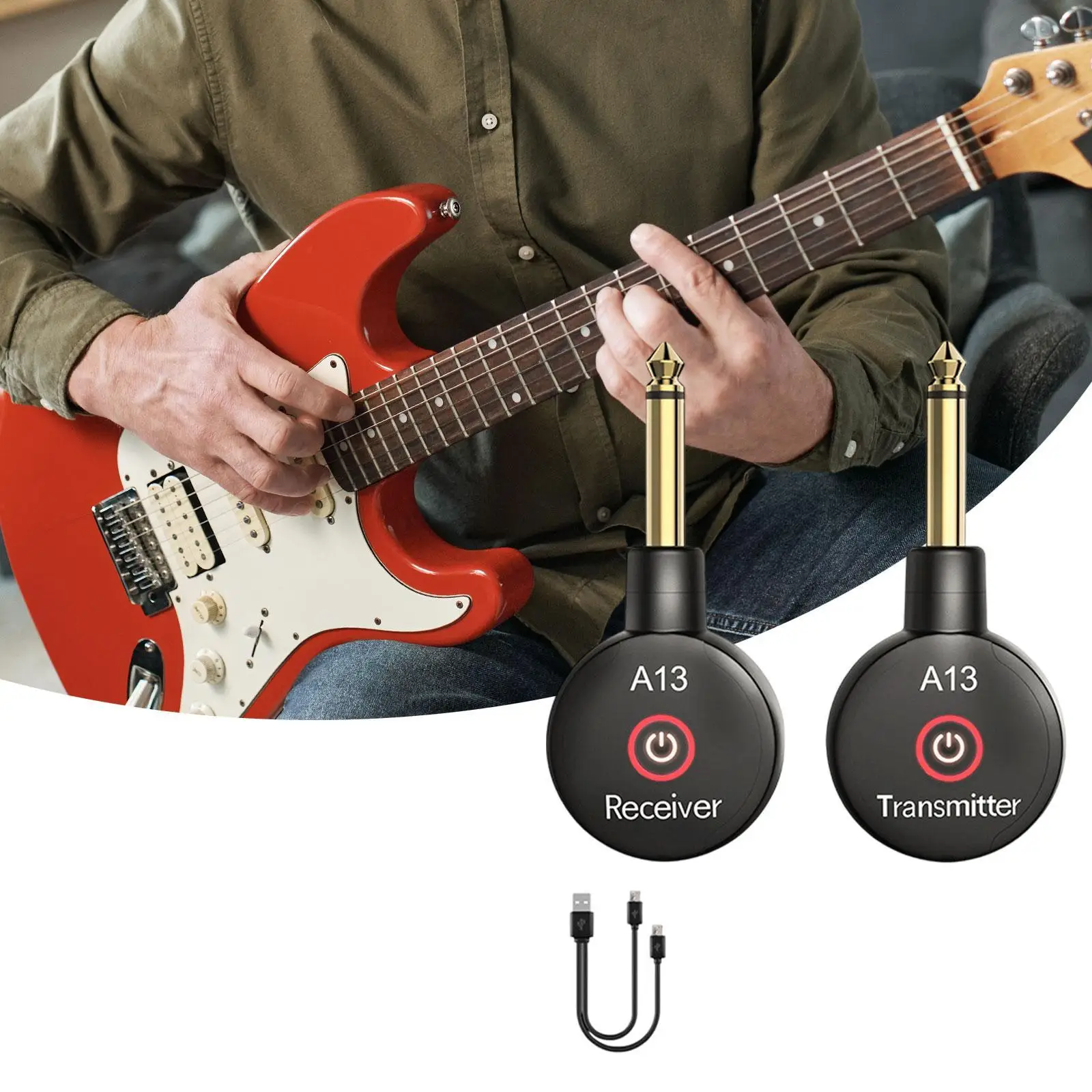 

Mini Audio Wireless Guitar Transmitter Receiver Black Multipurpose Accessory