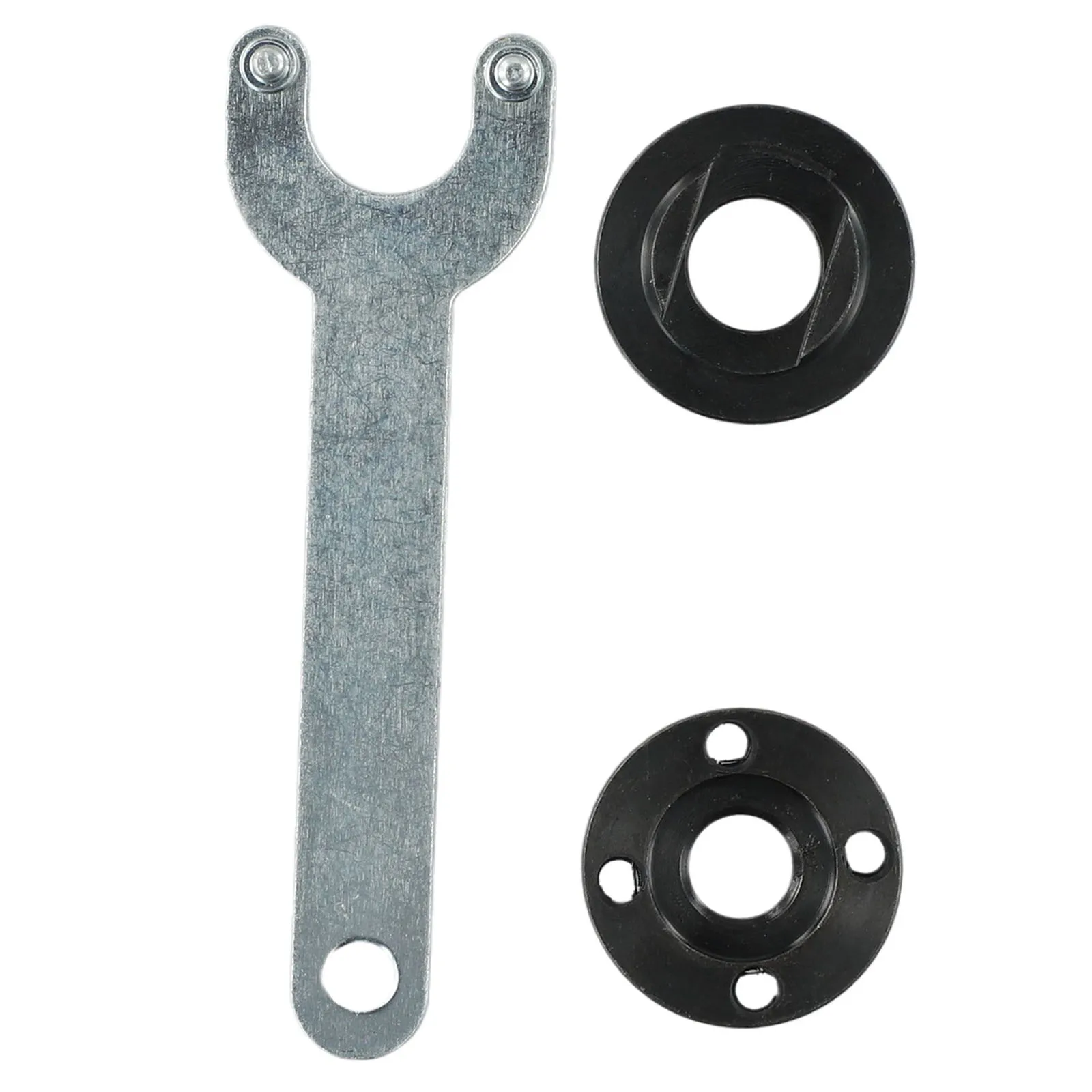 Flange Nut Replacement Kit For M14 Spindle Angle Grinders Includes Inner And Outer Flanges 40mm Diameter And Matching Wrench