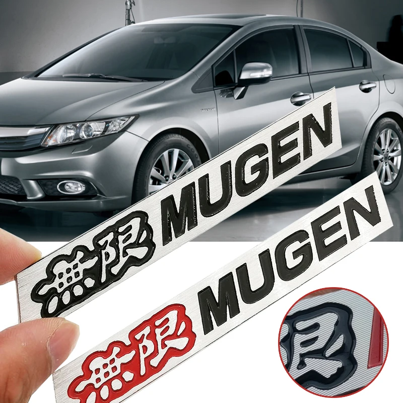 MUGEN Power Car Stickers 3D Aluminum Trunk Front Hood Grille Badge Decals For Honda Civic Fit Accord HRV CRV City Accessories
