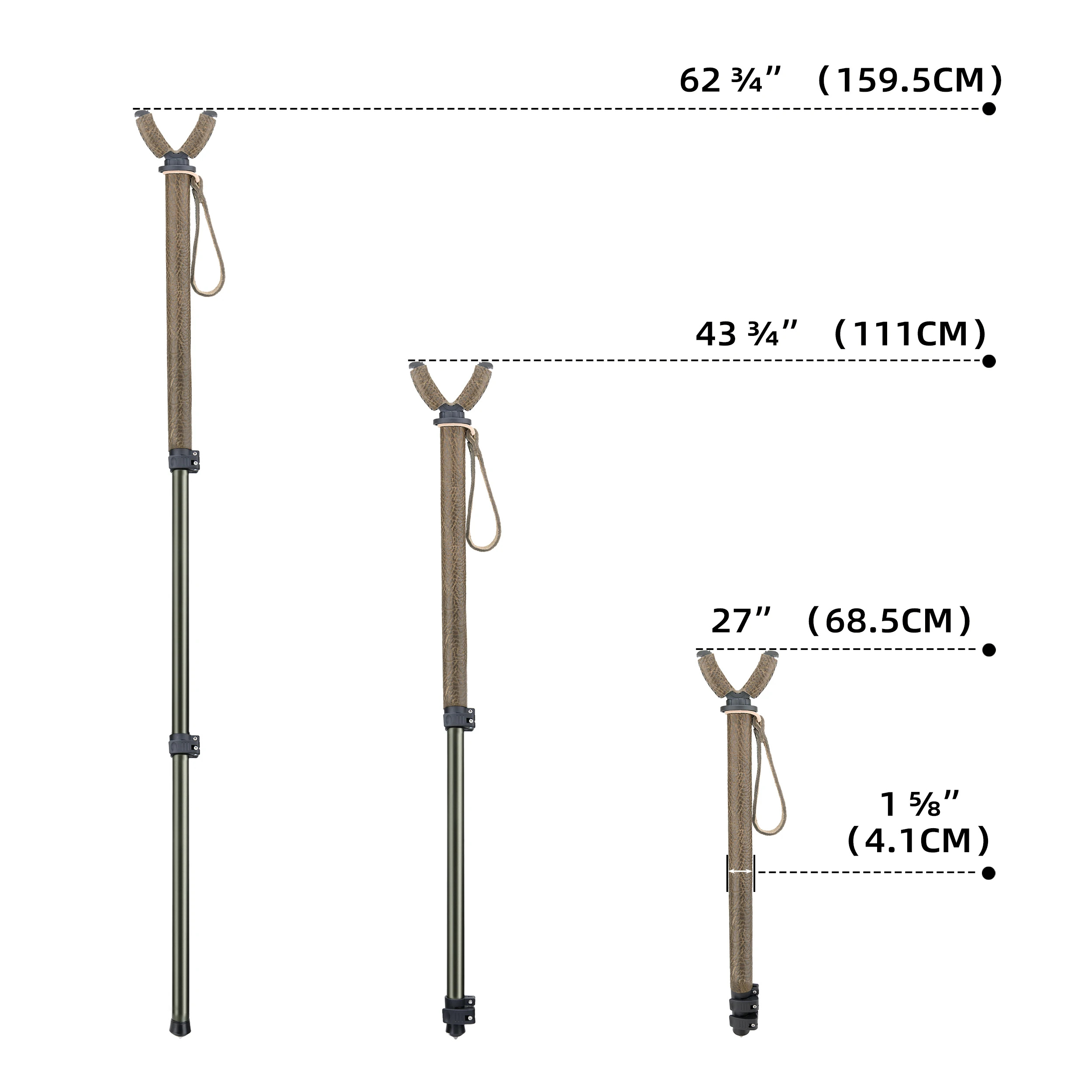 V Shaped Rifle Rest Monopod, Adjustable Gun Hunting Shooting Stick with V Yoke Bracket