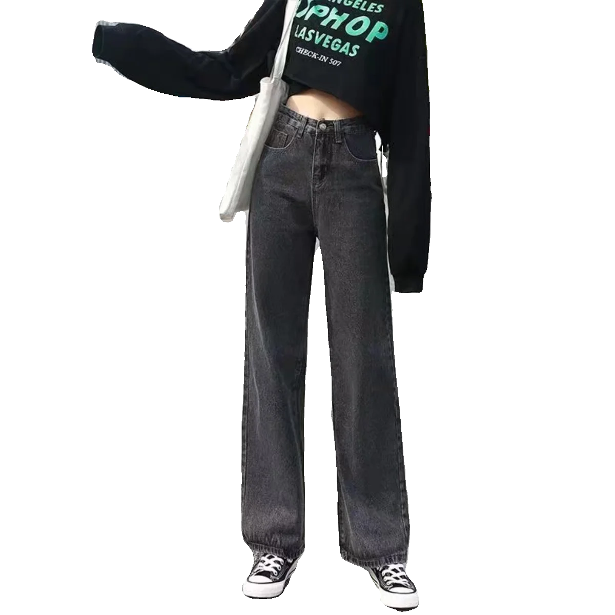 Spring 2024 Women's Casual Denim Pants Long Jeans Ladies l Waist Jeans Spring Season Regular Thin Long Pants