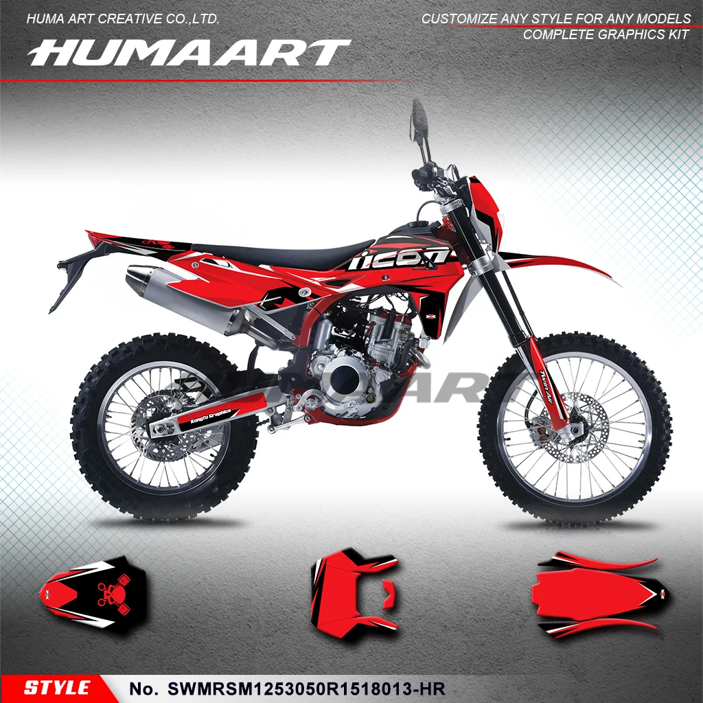 

Наклейки HUMAART для мотоциклов, виниловая графика для SWM RS125R, RS300R, RS500R, SM125R, SM500R 2015, 2016, 2017, 2018, SWMRSM1253050R1518013-HR