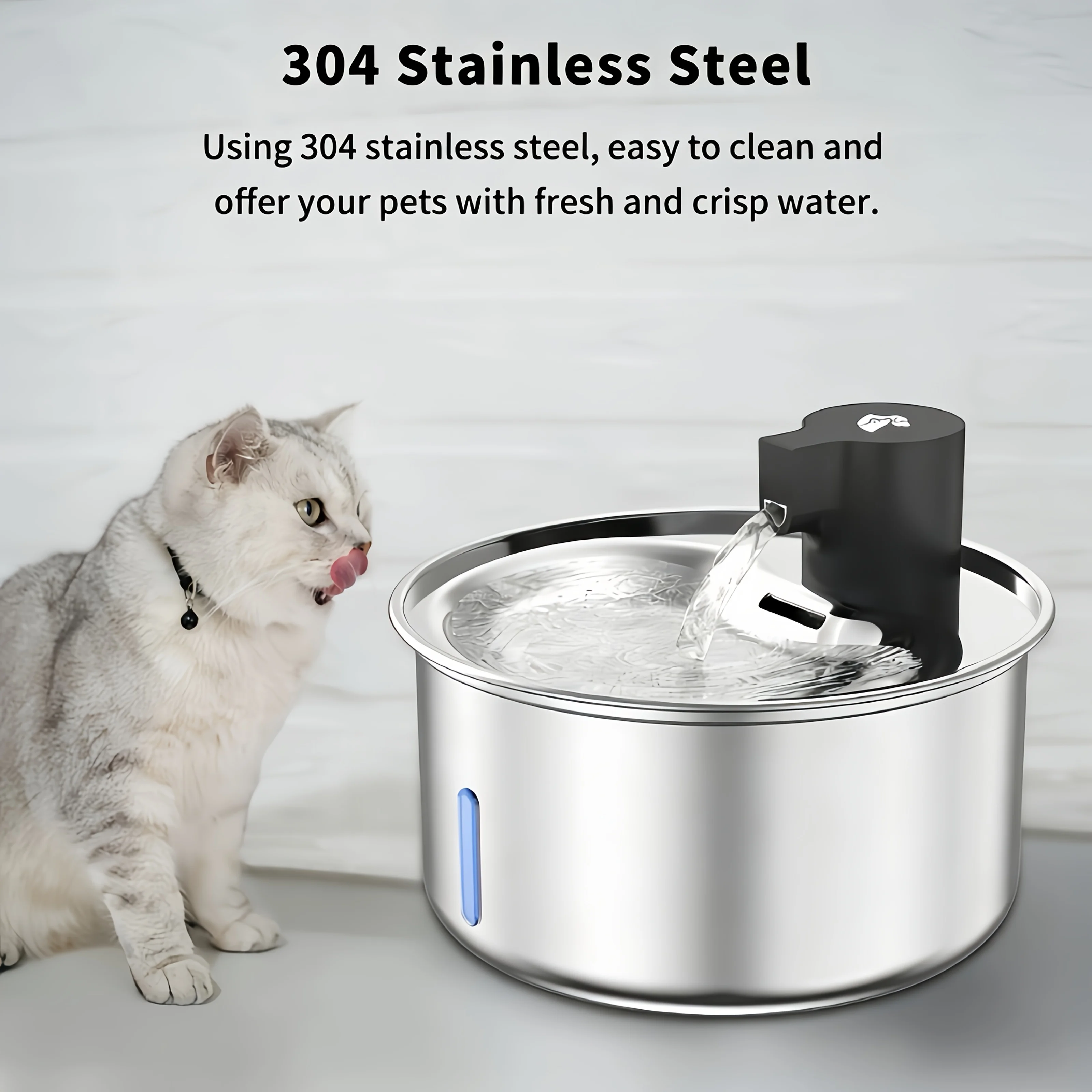 32L Pet Drinking Fountain – Stainless Steel Cat & Dog Water Dispenser with Ultra-Quiet Pump, USB-Powered, No Batteries Needed, A - view 8
