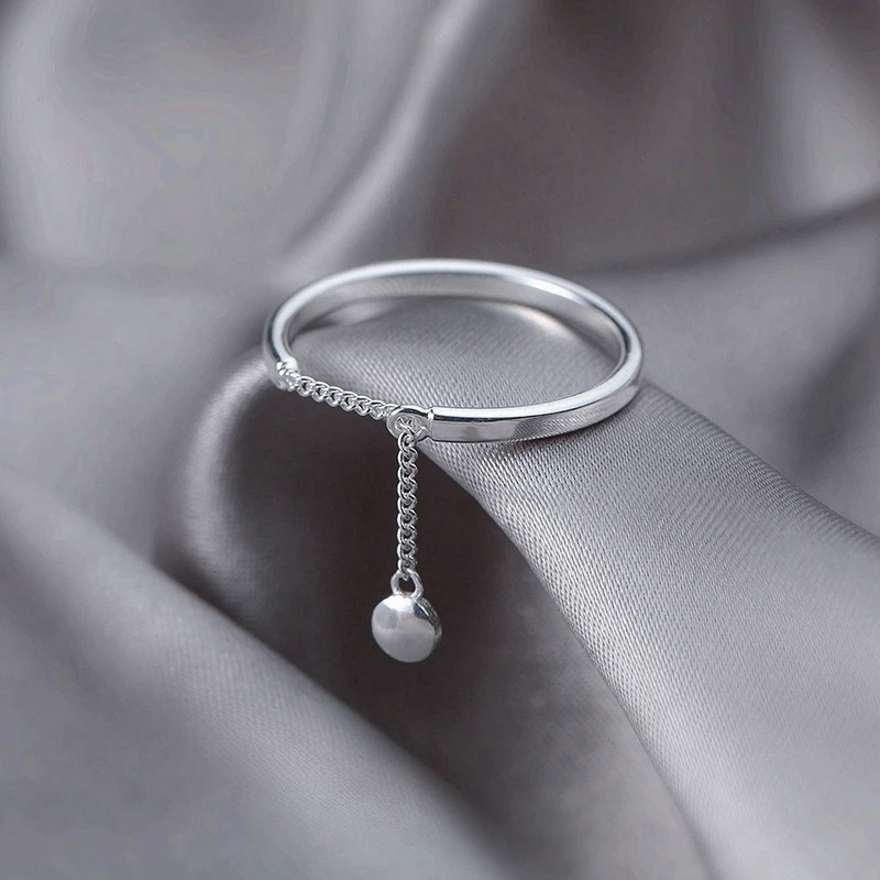 1pc Womens Chain Bead Ring Fashion Indie Niche Design Easy-Open Adjustable Daily Party Wear Best Gift for Lovers Family Friends