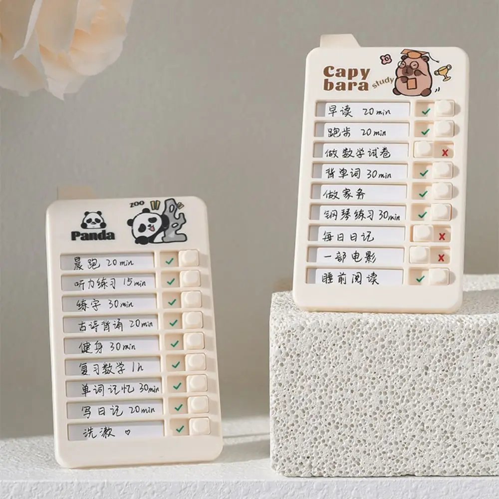 Detachable Good Habit Punch Card Capybara Cartoon Daily Task Planning Board Efficient Chores Checklist