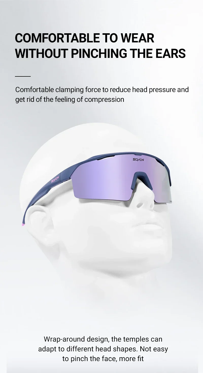 SCVCN Photochrome Sonnenbrille für Herren, Fahrradbrille, MTB-Bike-Sonnenbrille, Sportbrille, Laufbrille, Fahrradbrille, UV400, Damen – Detail 11