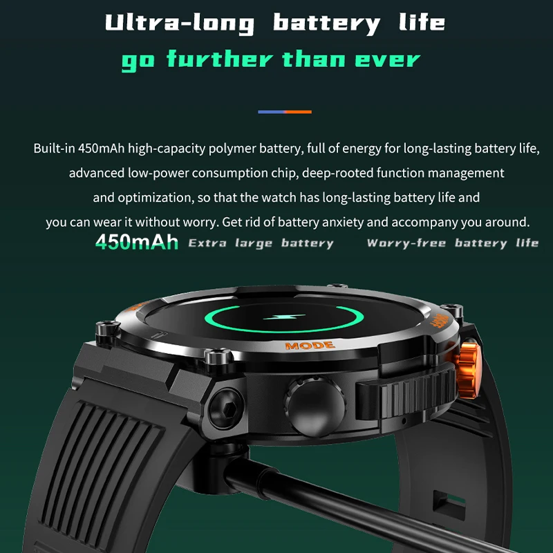 GEJIAN Nuovo Smart Watch Monitoraggio della frequenza cardiaca Chiamata Bluetooth Assistente vocale GPS Traiettoria sportiva SmartWatch fitness impermeabile