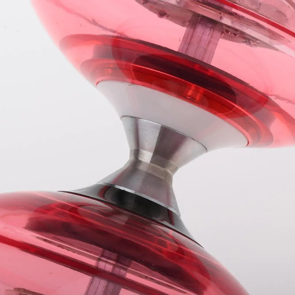 Professional 3-Bearing Diabolo with Sticks & String, Rubber Ball Toy LED Traditional Juggling Toys Triple Bearing Diabolo