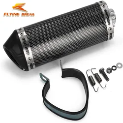 Universal 38mm Dirt Pit Bike Exhaust Muffler Tail Pipe refires carbon fiber quiet silencedr back-end For Atv Quad Motorcycle