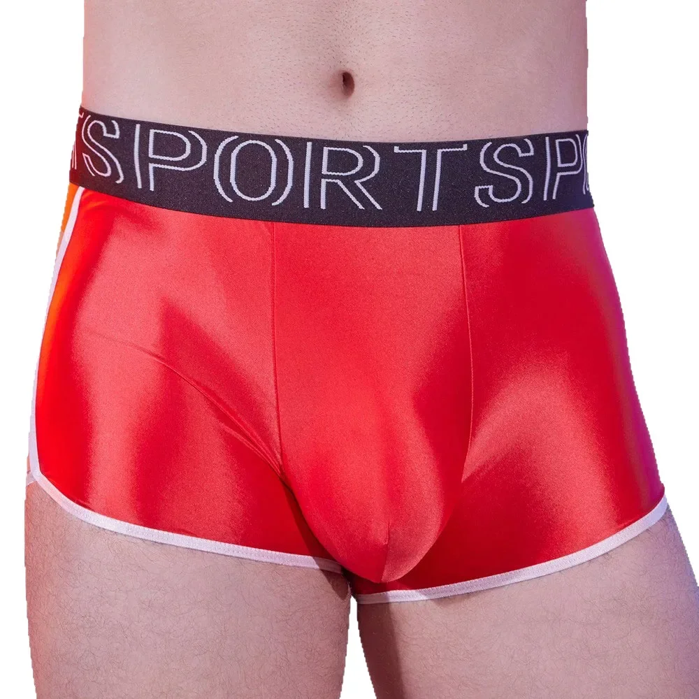 

High Elastic Satin Shiny Men Panties Big U Bulge Pouch Sheath Breathable Boxer Thin Fashion Man Underwear Lift Butt Lingerie