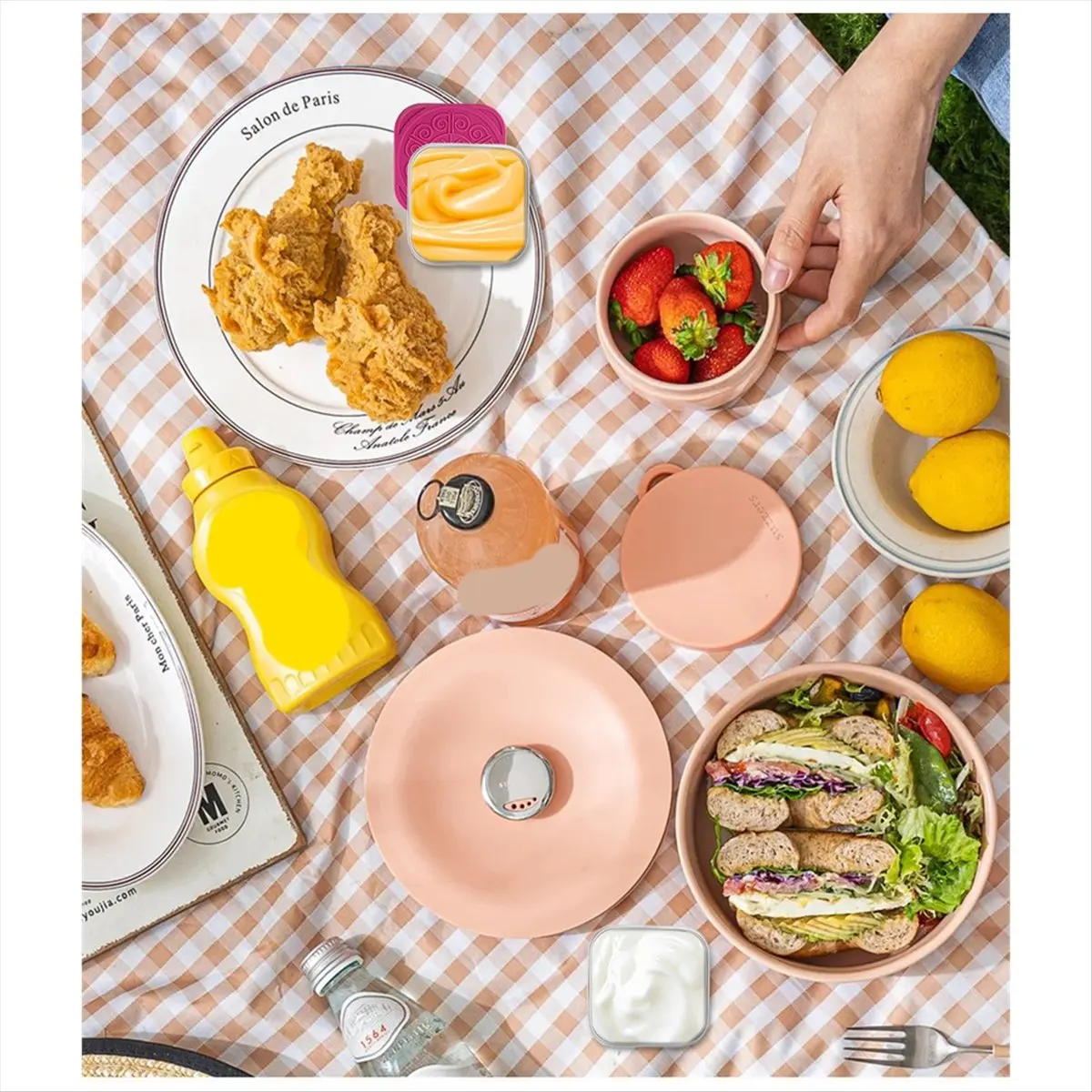 New Salad Dressing Containers, Leak-Proof Sauce Containers Reusable for Lunch Boxes, Picnics, Office and Kitchen Storage
