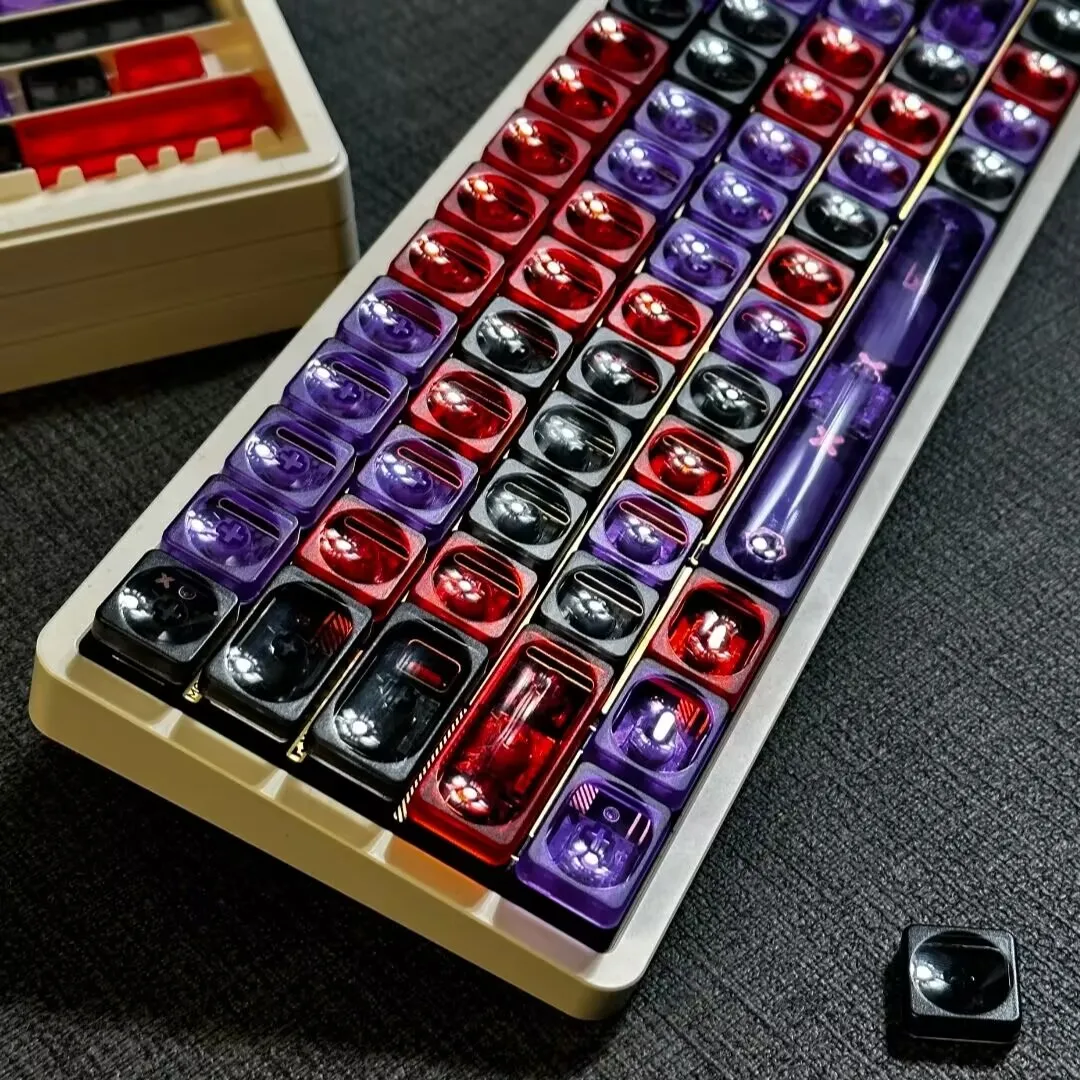 No Carving Transparent Key Caps LCK Low Profile PC Material 1U Gaming Mechanical Keyboard Keycaps MX Switch Keyboard Accessories