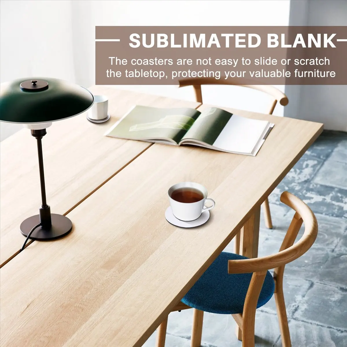 newA10R Round Sublimation Blank Coaster Sublimation Blank Coaster Sublimation Heat Transfer Coaster Hot Pressed Coaster 16Pcs
