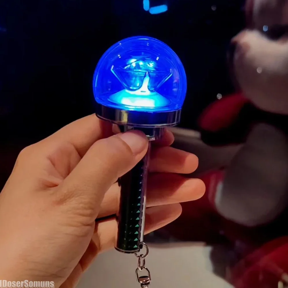 Kpop Idol Mini Lightstick Key Ring Glow Stick Keychains for Carat Gift Mini Bag Decorative Pendant Creative Luminous Key Chain