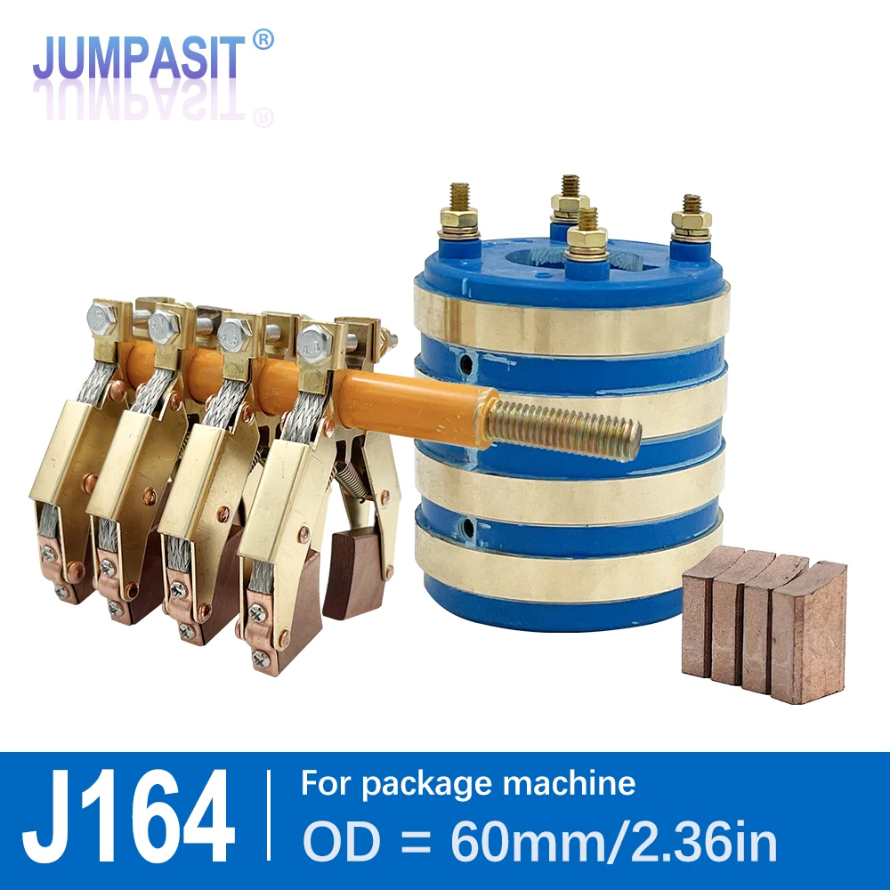

Jumpasit J164 60mm OD Set Carbon Brush Slip Ring 360 Rotary With 6x12 Holders for Industry