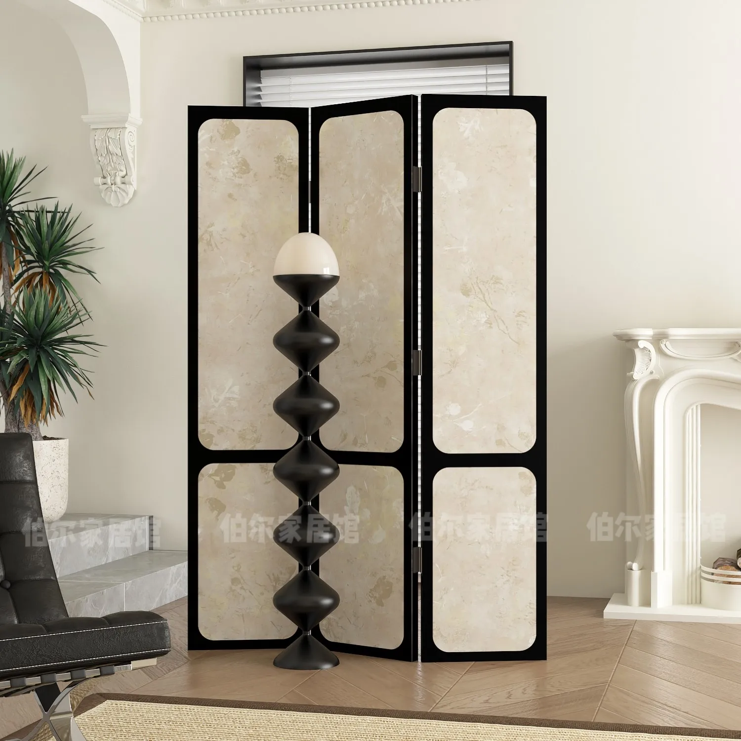 French flower premium screen partition living room living room dining room sofa background wall homestay entrance mobile folding