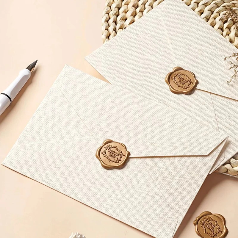 50pcs/lot Envelope High-grade Western Style Linen Texture Paper Postcards Envelopes for Wedding Invitations Business Stationery