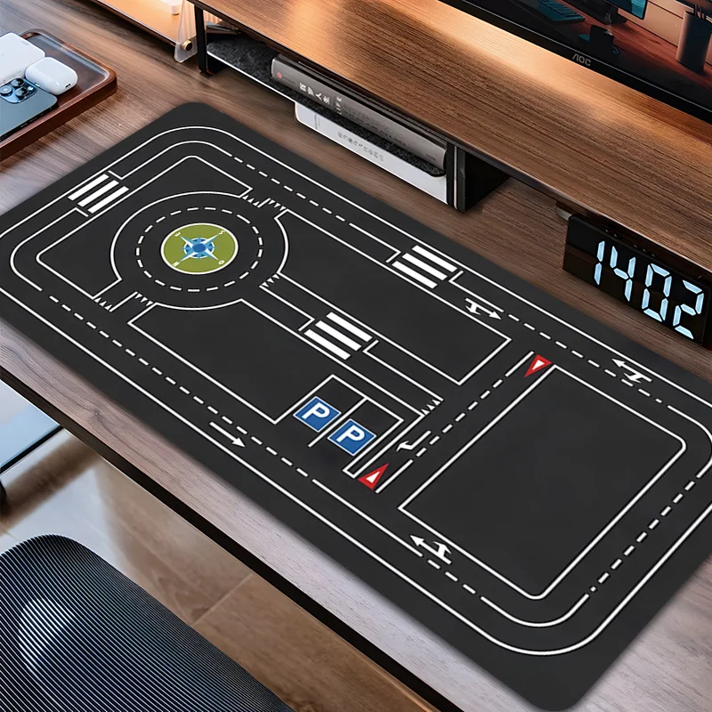 Future Track Game Anti-Slip Mouse Pads with Parking Lots and Traffic Lights, Office Computers, Laptops, and Oversized Desk Pads